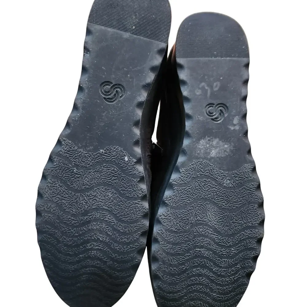 Clarks Cloudsteppers 8.5‎ M Womens Black Nubuck Suede Slip-on Comfort Shoes